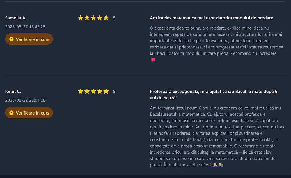 Absolventă ofer meditații la matematică pentru elevii clasele 1-12.