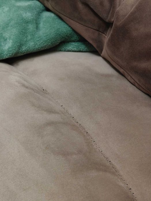 Canapea cu recliner Mobexpert Louis, 3 locuri, stofa, crem