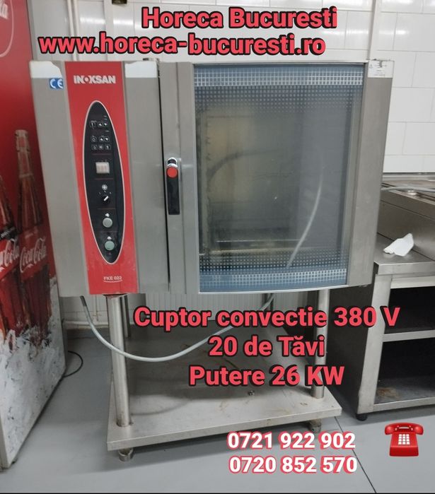 Vitrina RECE Grecia / Masa frigo / PLITA 6Ochi 380V / CUPTOR 20 Tăvi /