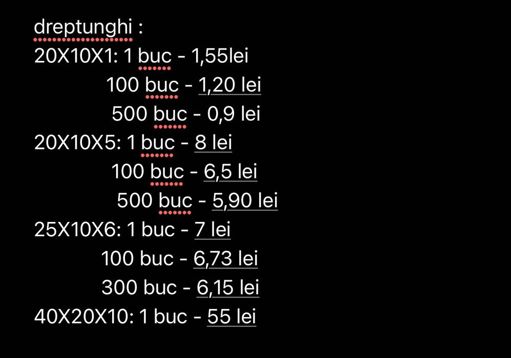Magnet dreptunghi 25x10x1 20x10x5 25x10x6