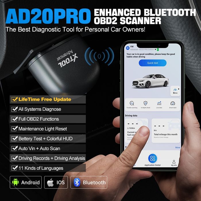 Interfata tester diagnoza  XTOOL AD20PRO advancer Android/IOS 2024