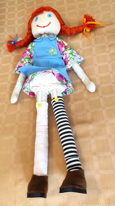 Кукла Пипи Дълъг чорап. Ръчна изработка.