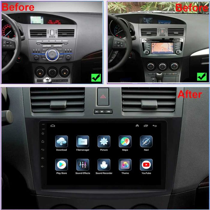 Mултимедия за MAZDA 5, Двоен дин, Андроид, навигация, Carplay, Android Auto, WAZE, Мазда 5