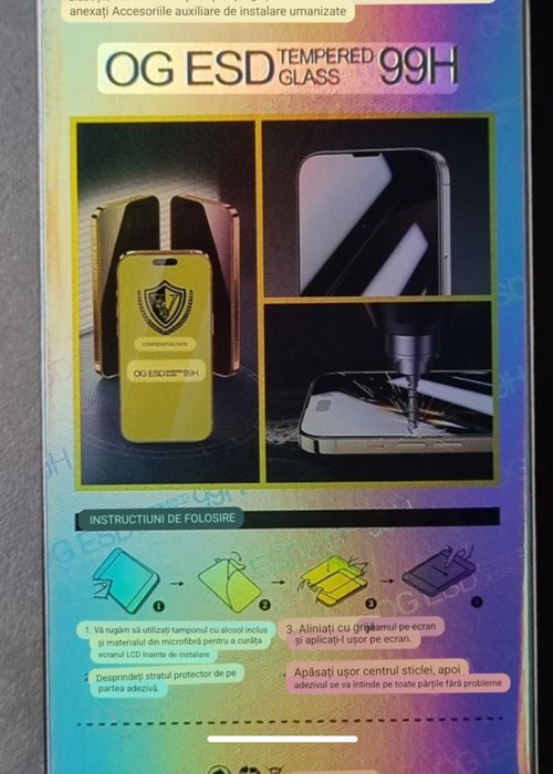 Folie Privasy AntiSpy iPhone 15, 14, 13, 12, 11, XS, Max, Pro, Plus