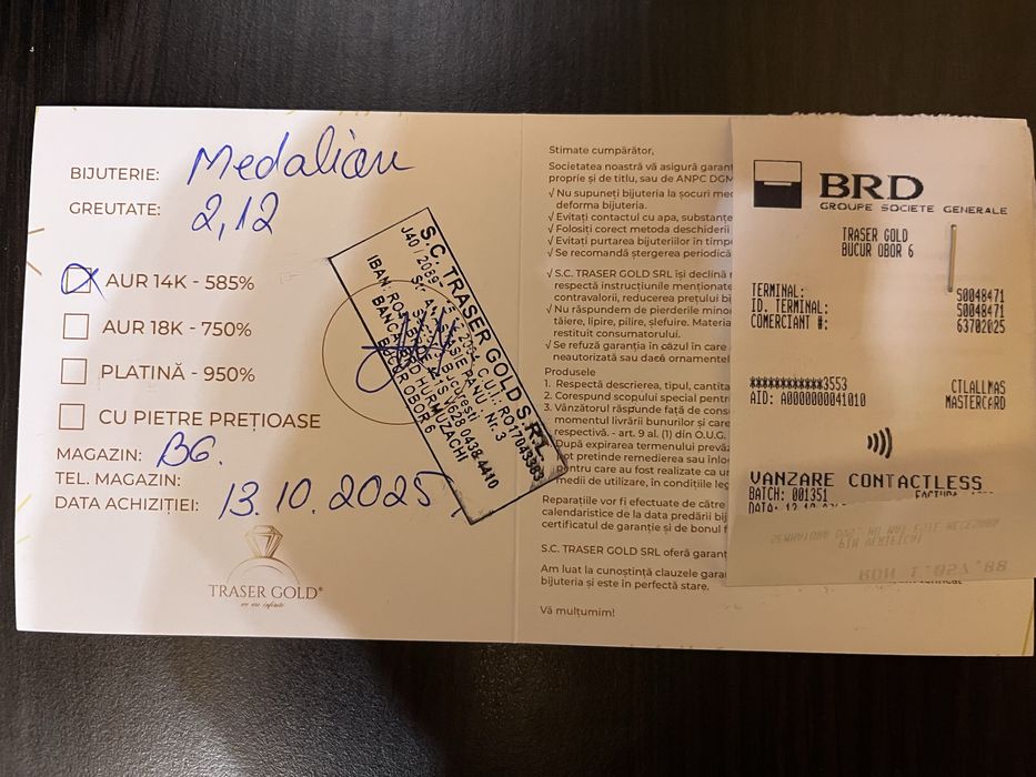 Pandant / charm aur 14k - 2.12g - model deosebit