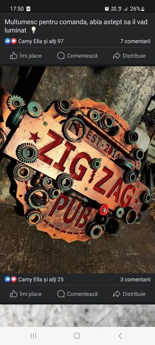 Logo firme din tabla debitata