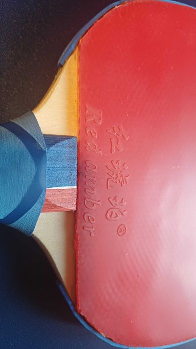 Paleta pingpong lemn all+, cauciucuri  long pips rosu si negru