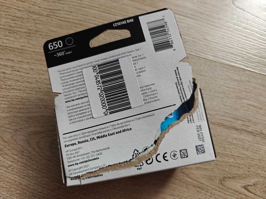 HP 650 Black Ink Cartridge