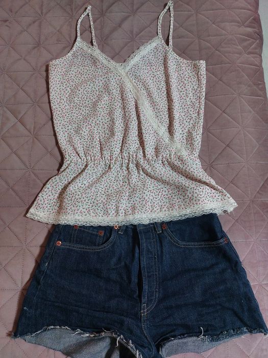 Къси дънкови панталонки Zara+2 бр топови