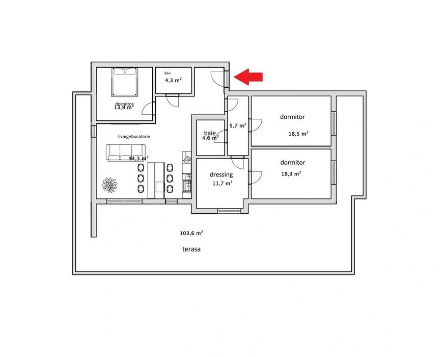 Penthouse Cu Terasa 4 Camere Titan Nzeb | Panouri Fotovoltaice Pompa — fotografia 2