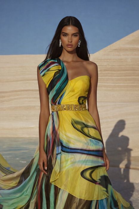 Платье на одно плечо S