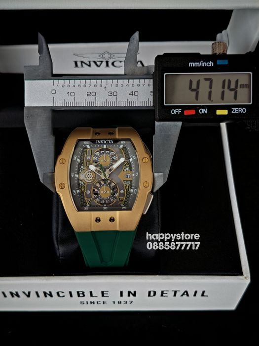 INVICTA Racing Strada Gold/Green 47 mm, Инвикта нов ръчен часовник