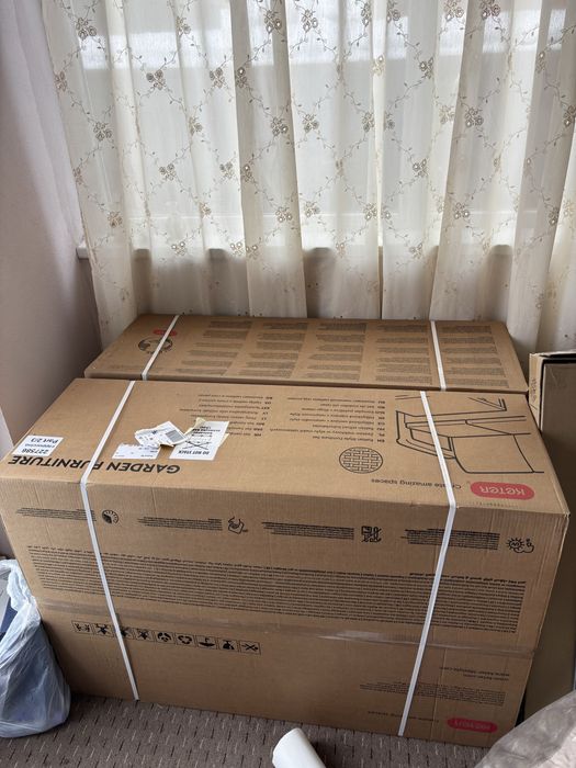 Set mobilier gradina Keter, 5 piese, perne, gri