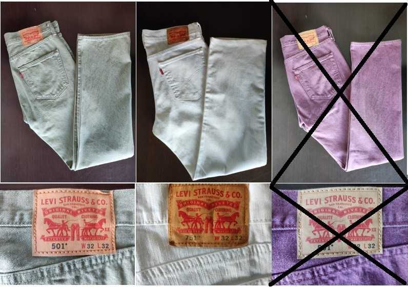 Levi Strauss 2 blugi/jeans seria 501, culori deosebite, mar.W32L32 noi