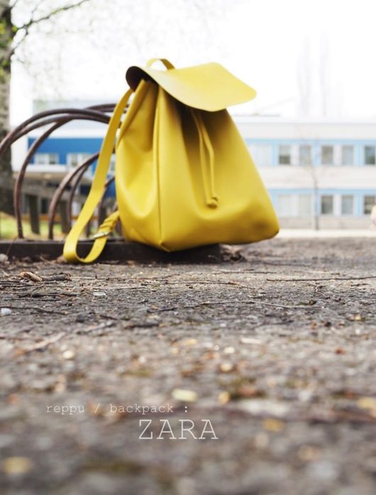 ZARA дамска раница естествена кожа