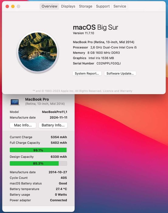 Laptop Apple MacBook Pro Retina 13" Intel i5 SSD