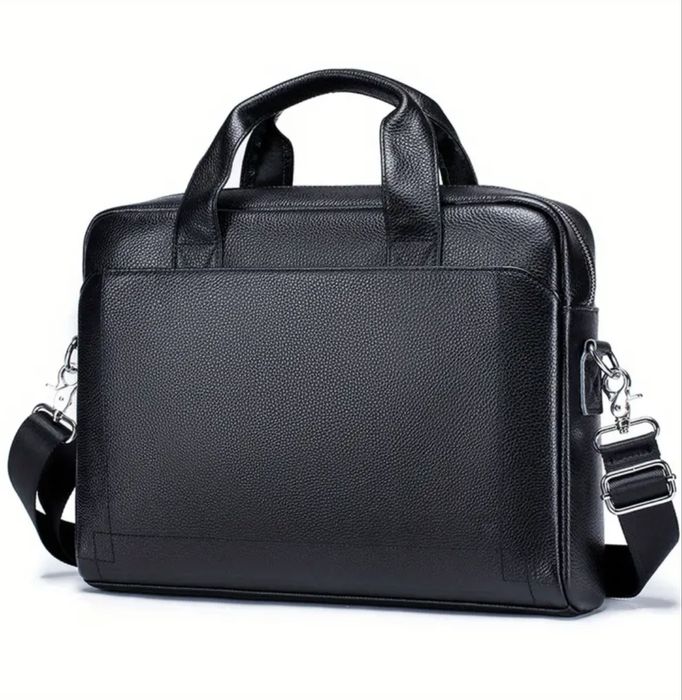 Мъжка универсална и с -20% Промоция кожена бизнес чанта•Черна и кафява