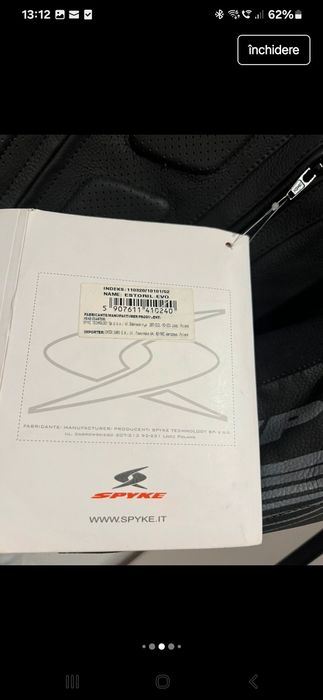 Geaca moto din piele Spyke 54 L si 50 S Noi