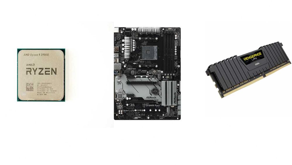 Kit High-End AMD Ryzen 9 3900X (cooler stock), Asus B450 Pro și 32GB RAM DDR4.