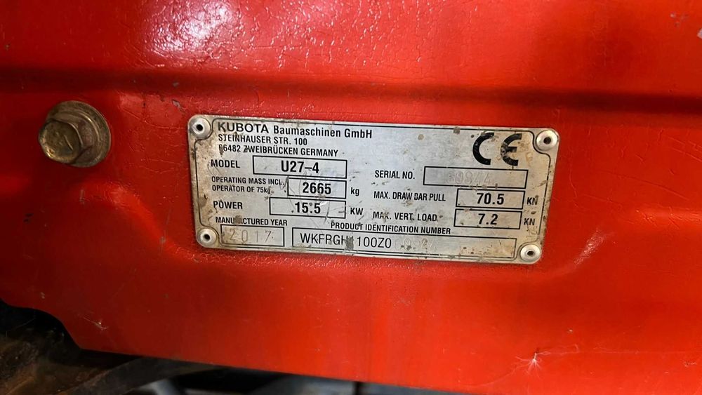 Miniexcavator Kubota U27-4