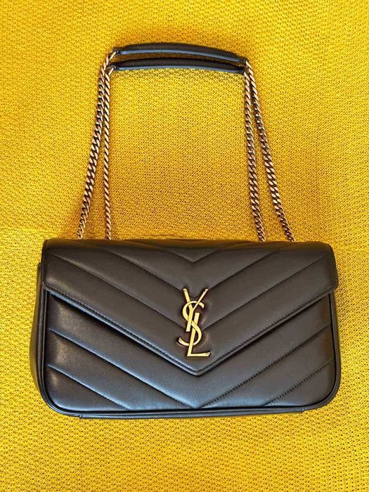 Yves Saint Laurent YSL Чанта с верижка от мека агнешка кожа