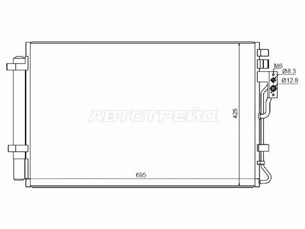 Радиатор кондиционера  Kia Sorento