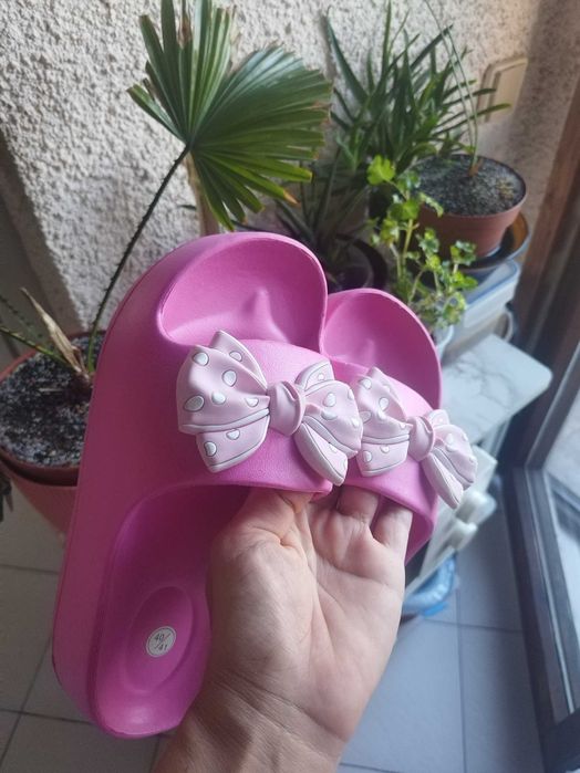 Цикламени чехли на платформа-40/41номер