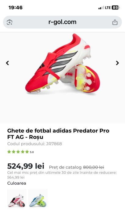 Ghete de fotbal adidas Predator Pro FT AG - Roșu