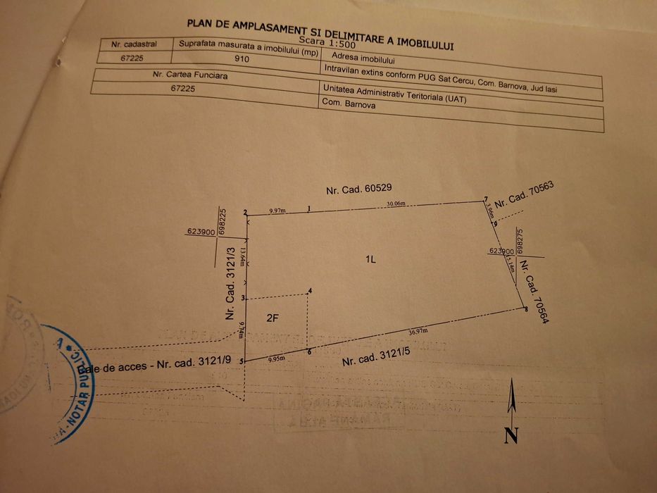 P.F. Teren intravilan Barnova, sat Cercu + autorizatie duplex