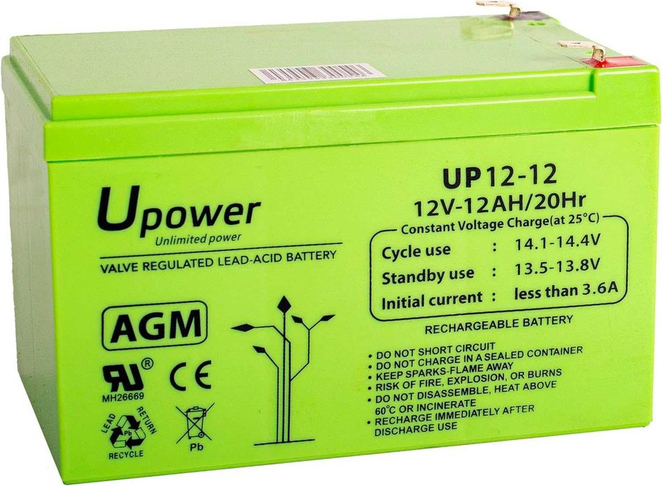 Baterie U-Power Plomb AGM 12V 12Ah F2 - Ca noua, doar testata