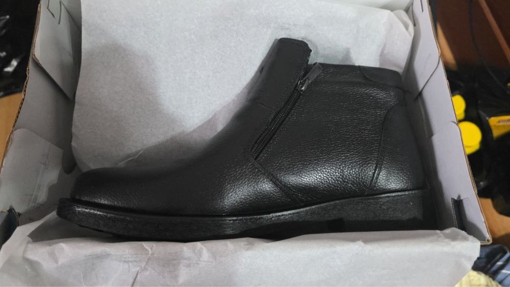 Меховые кожаные ботинки (Турция), новые