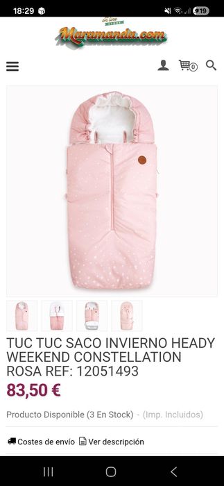 Sac călduros pentru cărucior bebe Tuc Tuc Weekend – roz pudrat cu stel