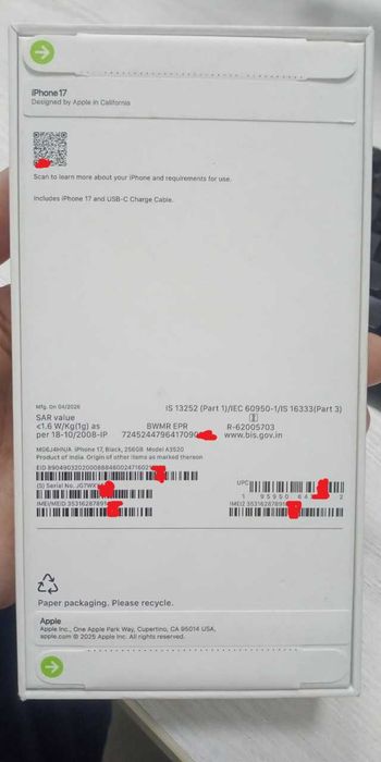 Iphone 17 yangi, sim+esim