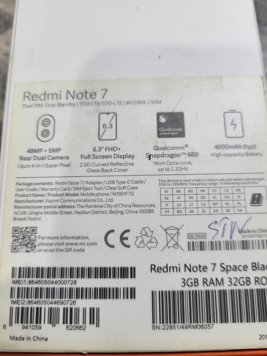 Редми ноте 7 на запчасти