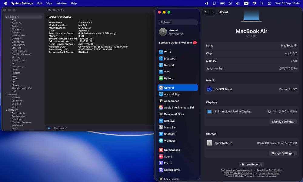 продавам mac m2 air midnight
