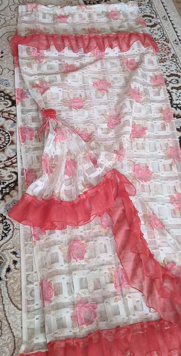 Штор для кухни красный