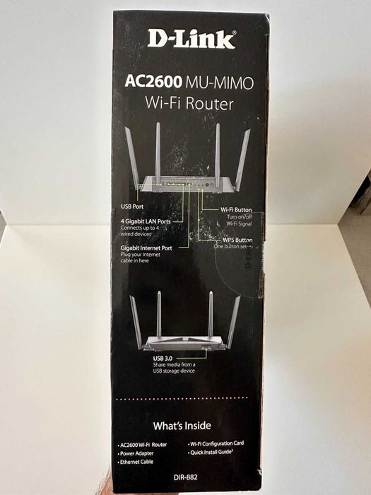 Рутер D-Link DIR-882 EXO AC2600 Wi-Fi 5 (802.11ac) скорост: 800+1733 Mbps
