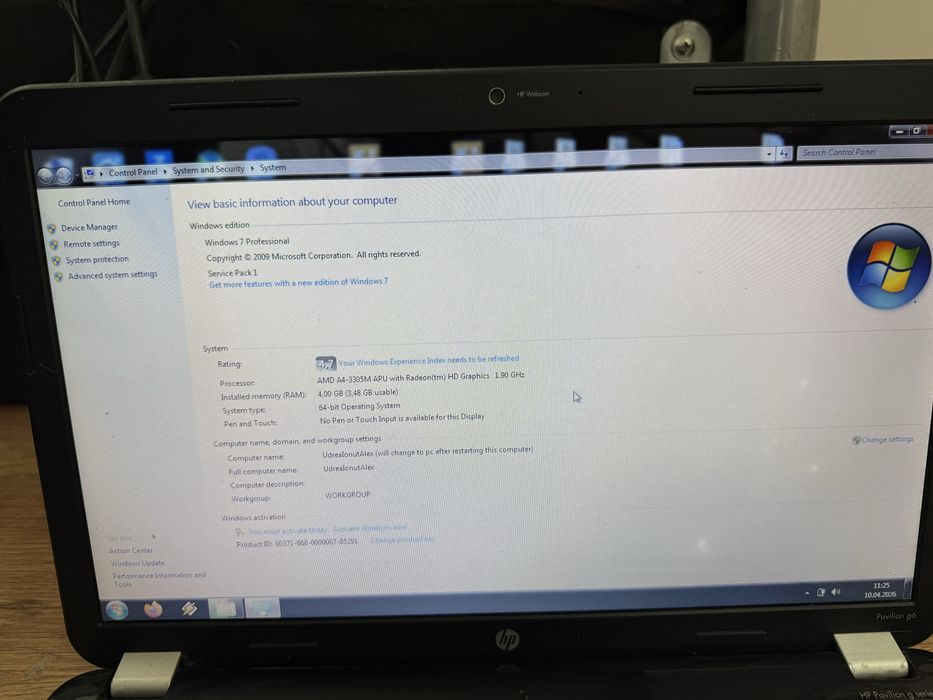 Hp pavilion g6 amd a4