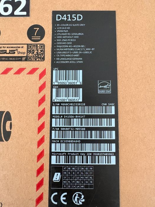 Laptop Asus ecran 14”