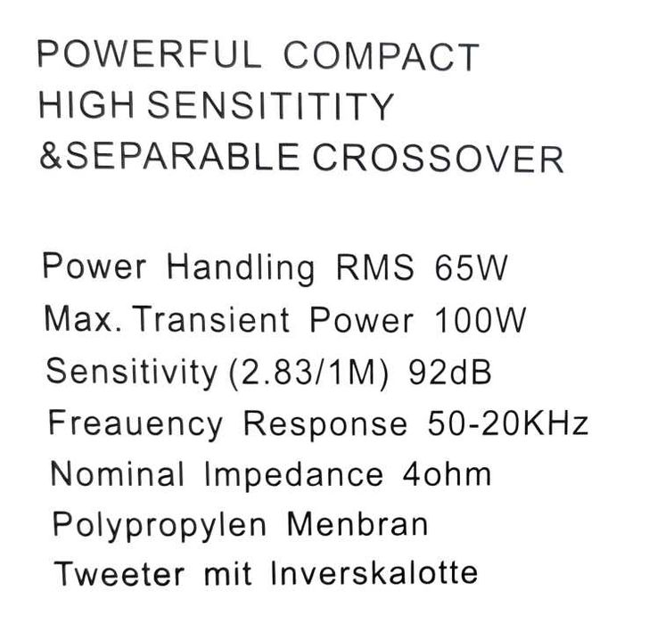 Авто тонколони 11, 13 или 16.5 см. DANTY DT 100W - комплект 2 бр.