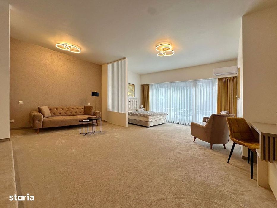 Studio spațios de închiriat — Bellevue Residence, mobilat, terasă, par