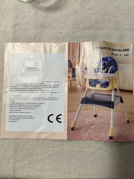 Scaun de masa bebe , LITTLE BIRD , albastru /roz