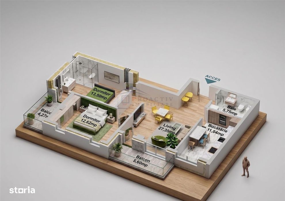 Proiect bloc nou | 3 camere | Centru | 3c-4677