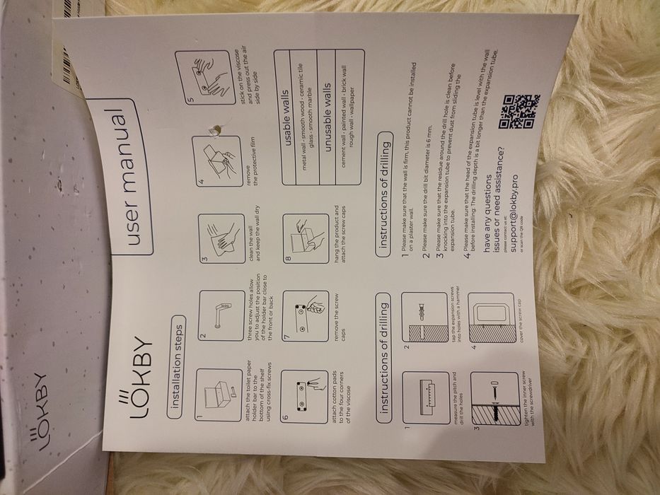 Suport hartie igienica cu raft culoare negru