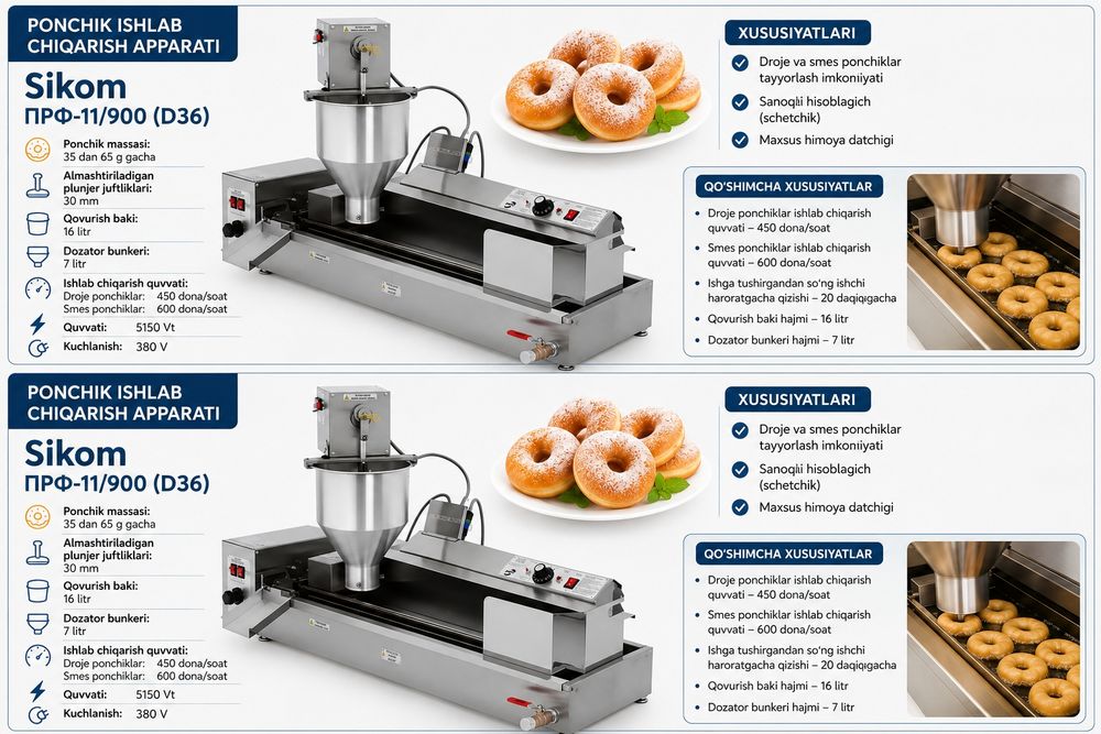 Sikom PRF-11/900 (D36) professional ponchik apparati.