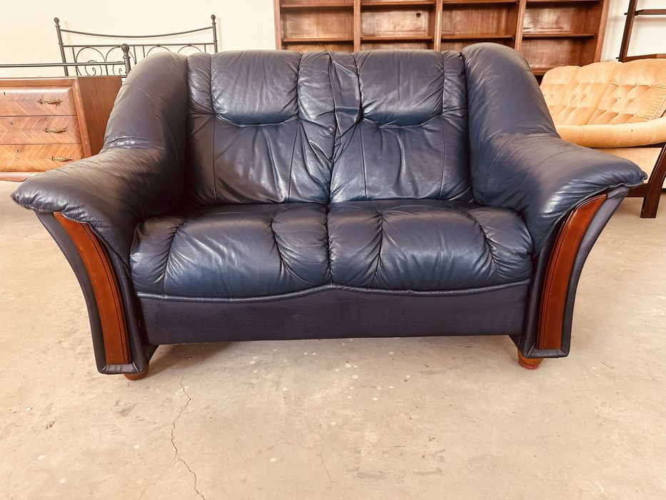 Винтидж кожен фотьойл – италиански дизайн, Natuzzi style, внесен от Швеция