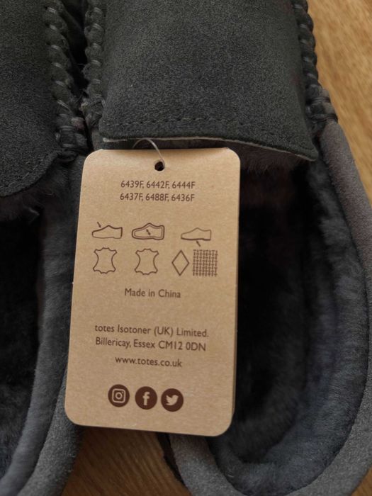 Нови Кожени пантофи с вълна Totes н41