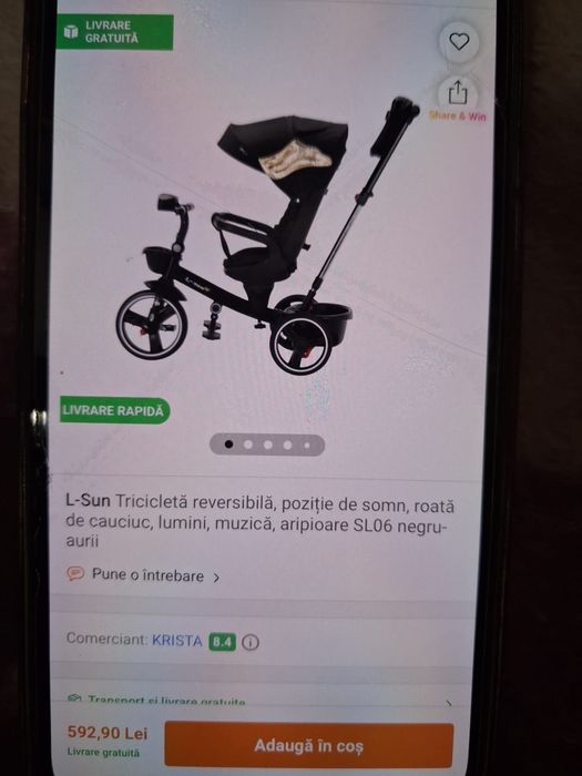 Tricicleta cu pozitie de somn