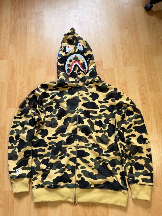Bape hoodie yellow camouflage hoodie