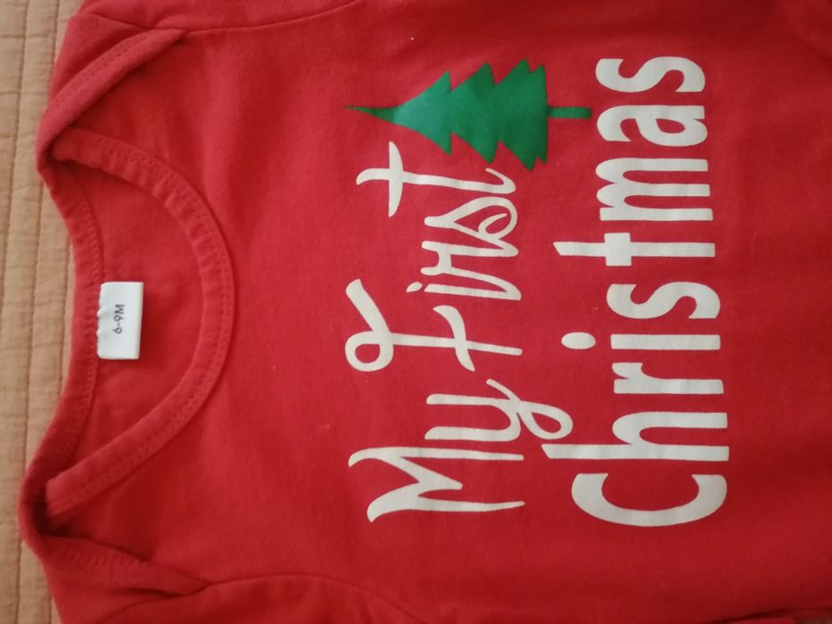 Бебешко боди за Коледа 6-9 м (моята първа Коледа/My first Christmas)